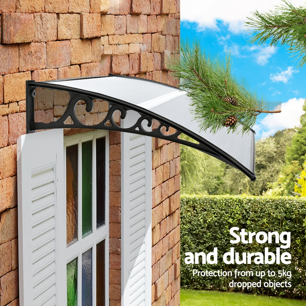 Instahut Window Door Awning 0.8mx1m Transparent