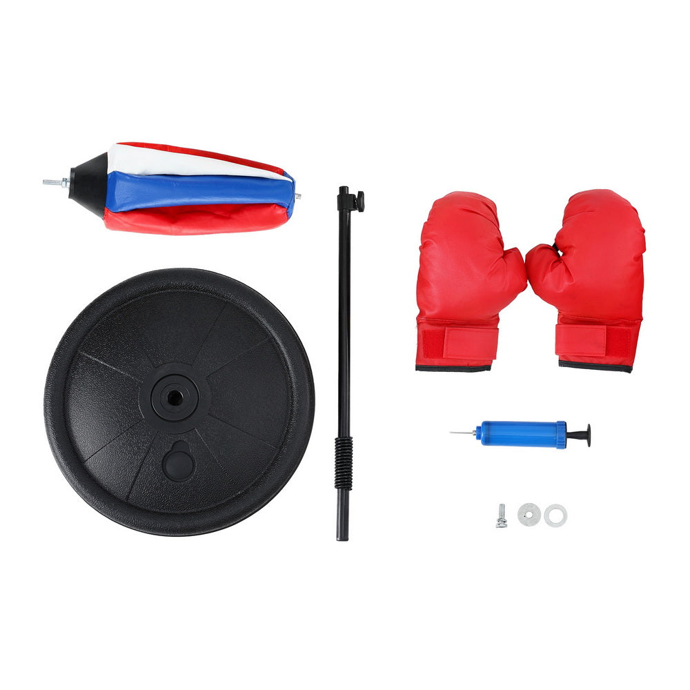Everfit Kids Punching Bag Stand Set Adjustable 76-112cm with Gloves & Pump