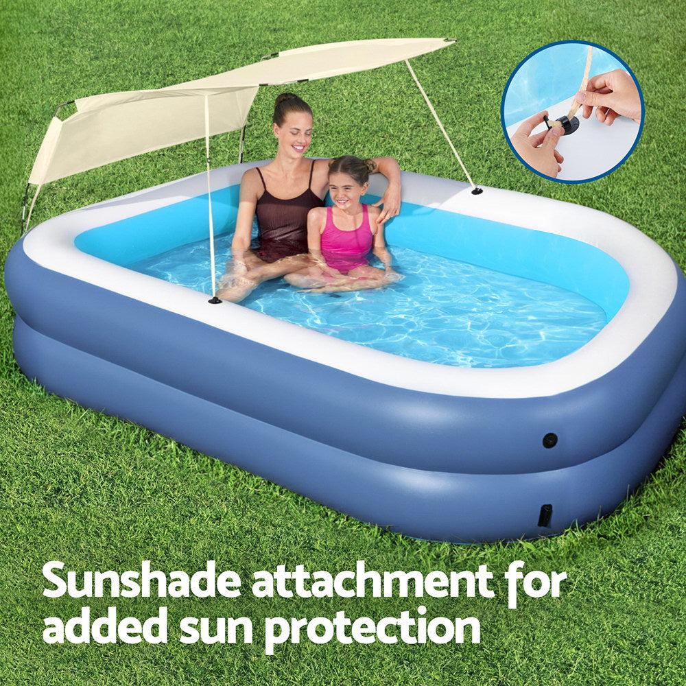 Bestway Kids Inflatable Pool Above Ground Splash Pool with Sunshade 254x178cm