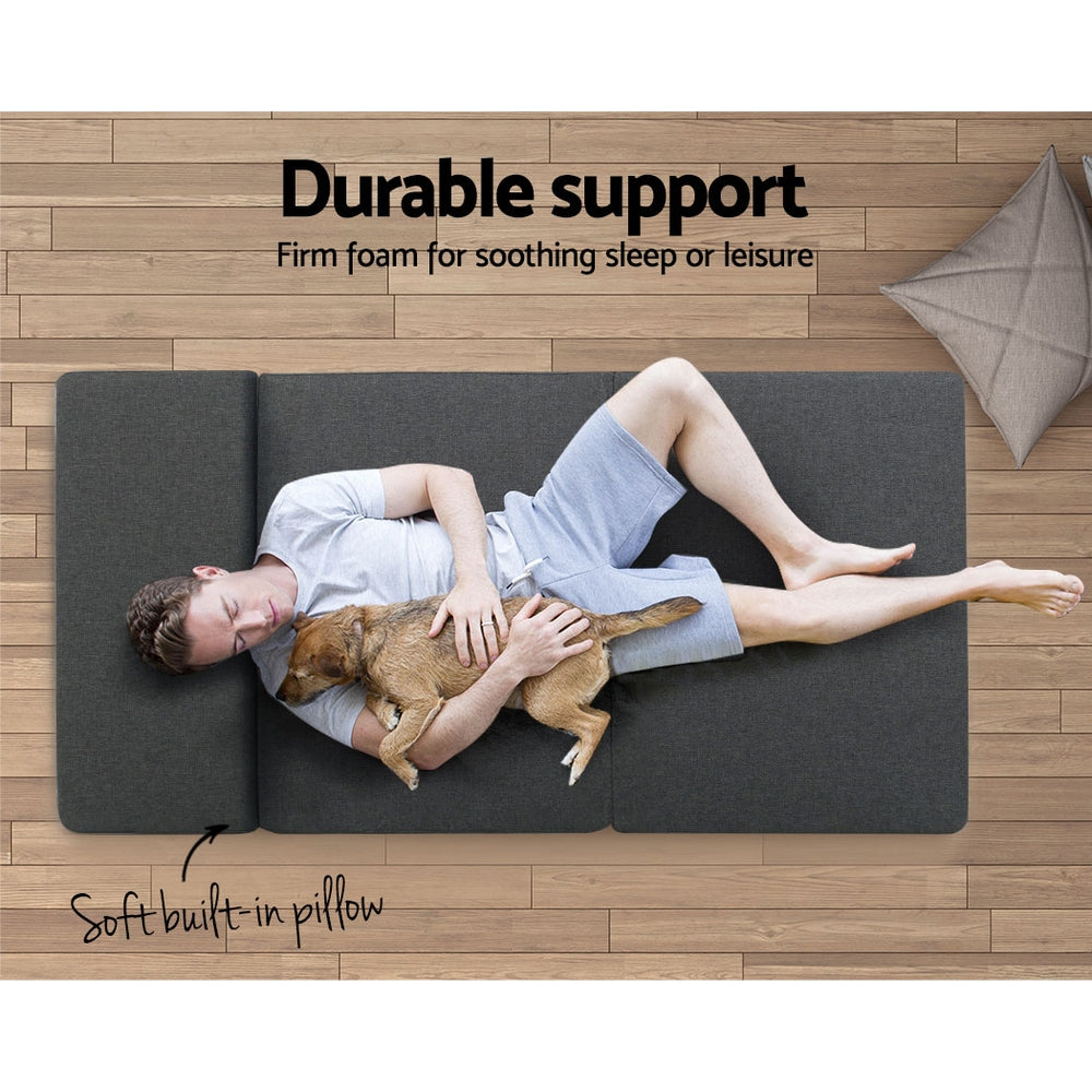 Giselle Bedding Foldable Mattress Folding Foam Bed Floor Mat Grey