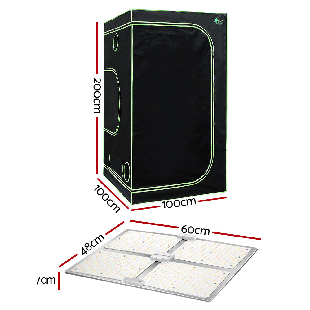 Green Fingers Grow Tent Light Kit 100x100x200CM 4500W LED Full Spectrum