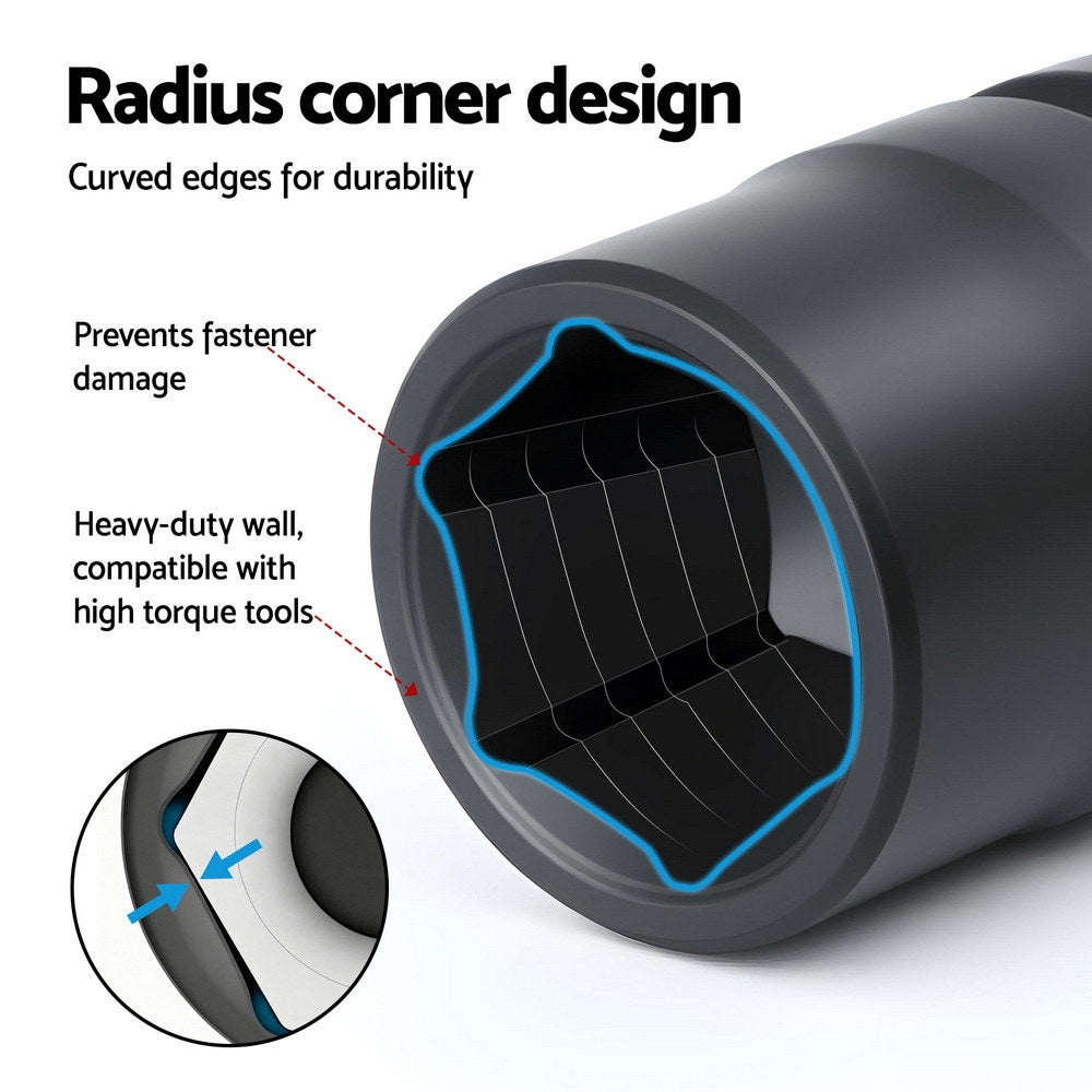 Giantz 30Pc 1/2" Drive Socket Set Cr-V Steel 8-32mm Workshop Repair