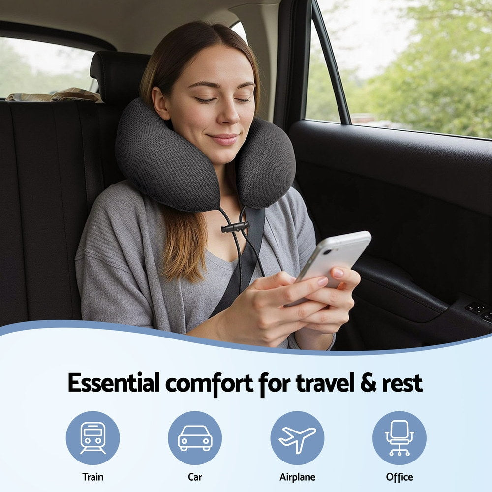 Giselle Bedding Travel Neck Pillow U-Shape Support Memory Foam Plane Car Cushion
