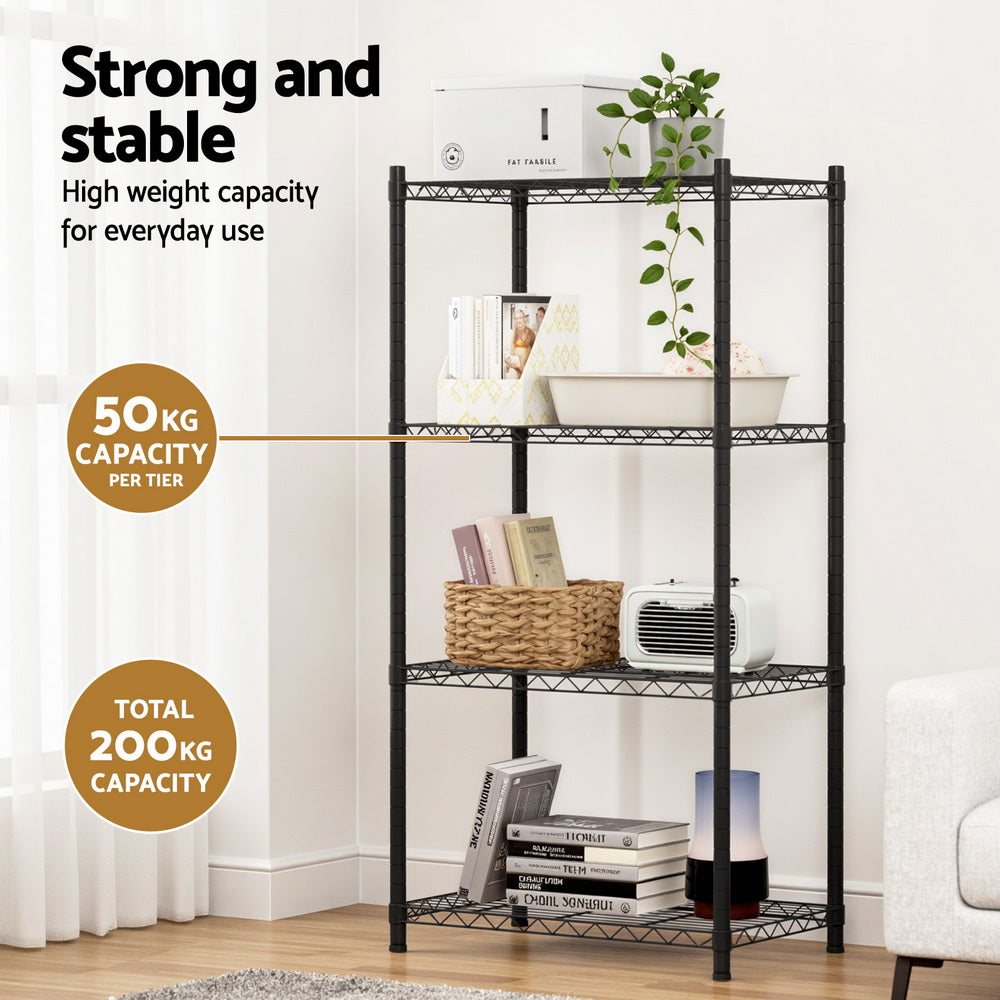 Artiss 4-Tier Shelving Unit Adjustable Garage Storage Shelves Kitchen Rack Steel