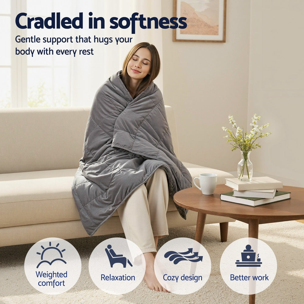 Giselle 5.5KG Weighted Blanket Adults Kid Anti Anxiety Gravity Blankets Sherpa Fleece
