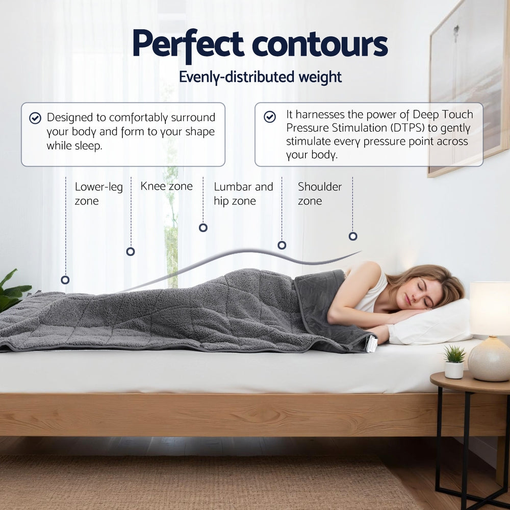 Giselle 9KG Weighted Blanket Adults Kid Anti Anxiety Gravity Blankets Sherpa Fleece