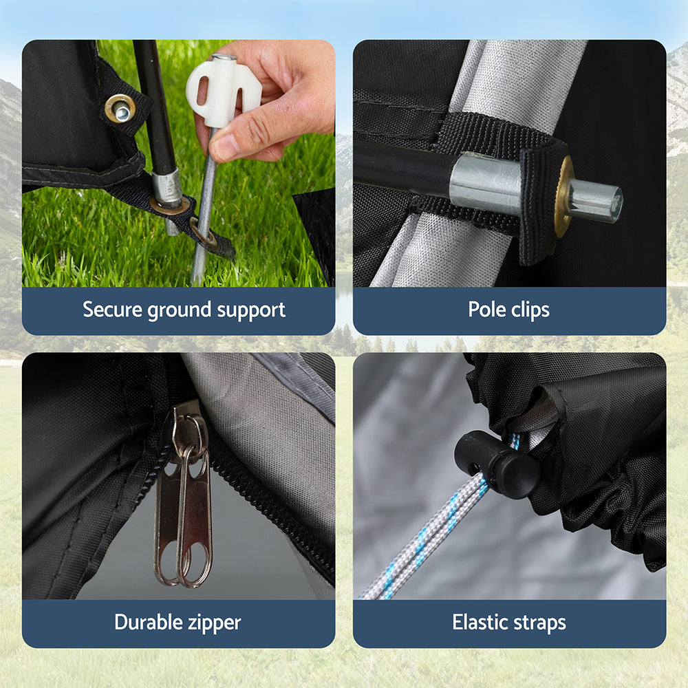 Weisshorn Camping Tent Car SUV Rear Hatchback Tents Canopy Portable Outdoor Family Black