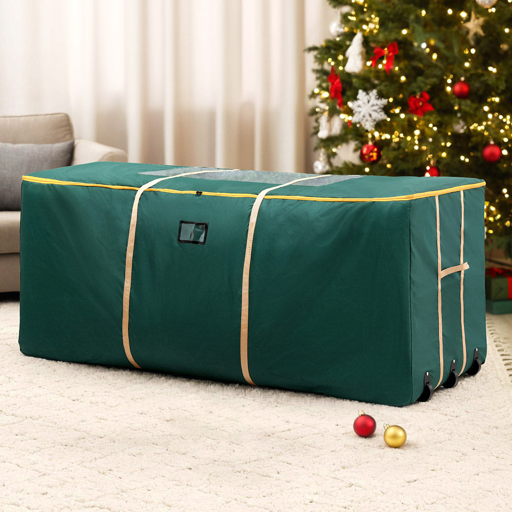 Jingle Jollys Christmas Tree Storage Bag Up to 10ft Visible Handle Wheels Green