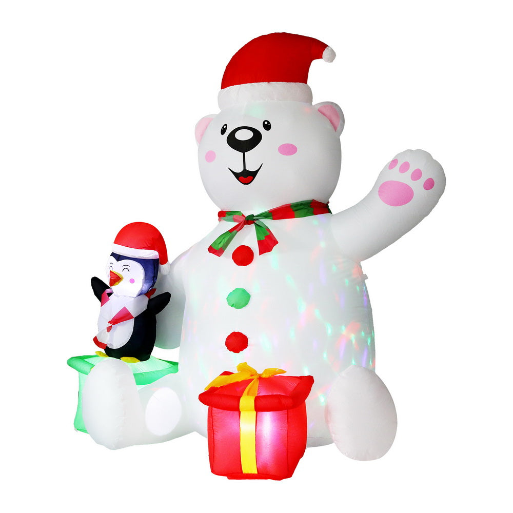Jingle Jollys Christmas Inflatable Bear 1.8M Height LED Outdoor Decorations Illuminated