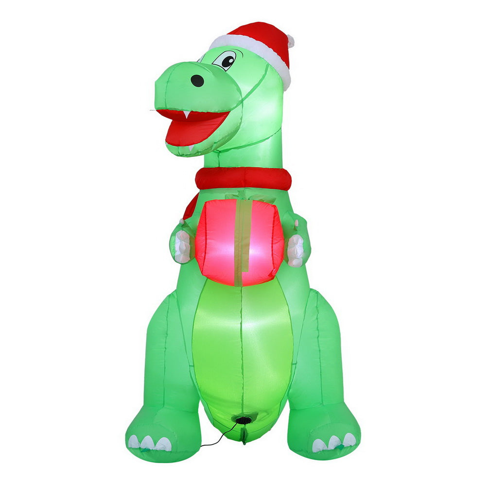 Jingle Jollys Christmas Inflatable Dinosaur 1.8M Height LED Decorations Illuminated