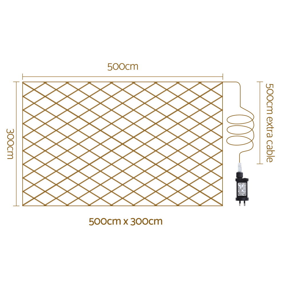 Jingle Jollys Christmas Lights 5Mx3M Net String Light 600 LED Colourful Beads